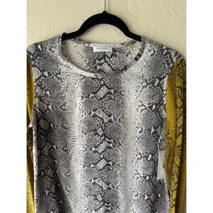NWT Equipment Liam Snake Print Silk Top with Contrast Sleeves Size S